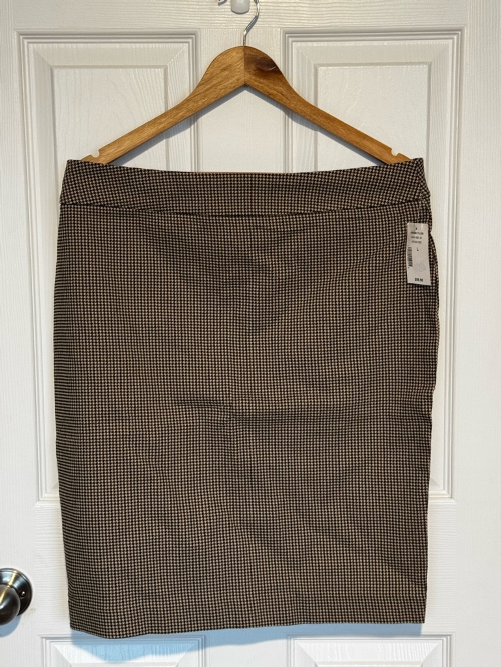 cleo Brown Houndstooth Pencil Skirt